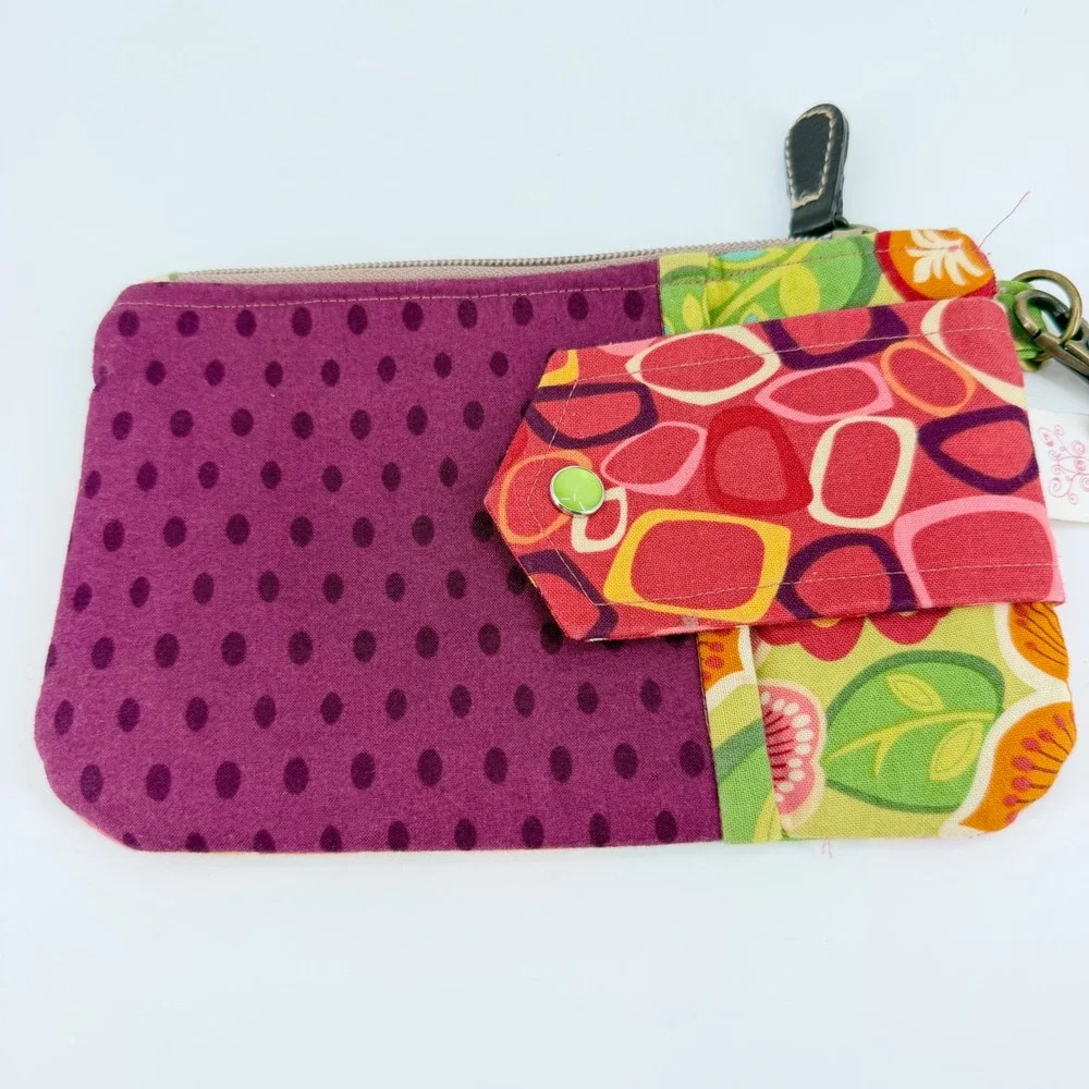 CT Designs Handmade Floral Patchwork Wristlet Wallet Clutch ID Window Boho